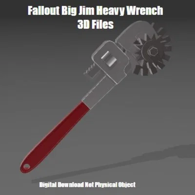 Mô hình 3D cờ lê Big Jim Heavy Wrench phong cách Fallout