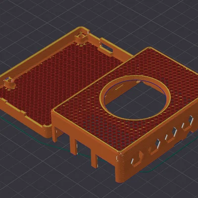 Vỏ ốp bảo vệ BTT Pi 1.2 kèm đế gắn quạt tản nhiệt 40mm in 3D