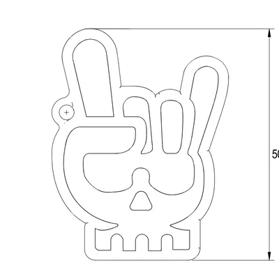 Móc khóa đầu lâu Skull Keychain v.2 in 3D cực ngầu