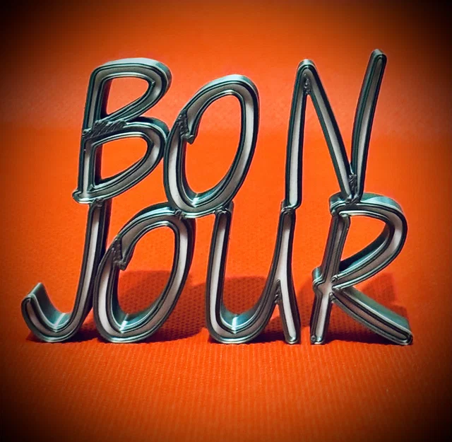 Word Art “Bonjour” Dạng Đứng - Image 1