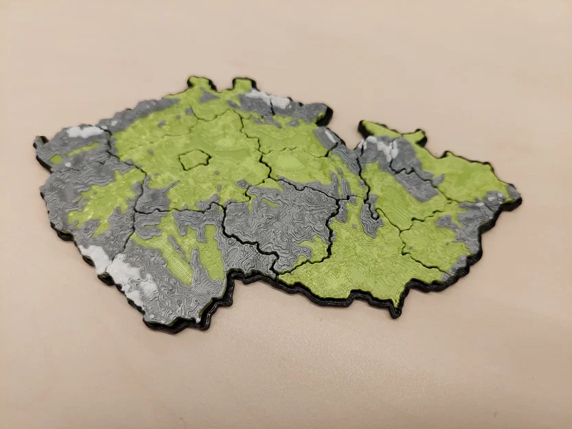 Mô hình bản đồ Puzzle Cộng hòa Séc 3D có địa hình nổi cực đẹp - Image 1