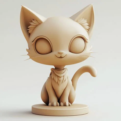 Mô hình mèo Sitting Cat dễ thương - File 3D trang trí đẹp mắt - Image 1