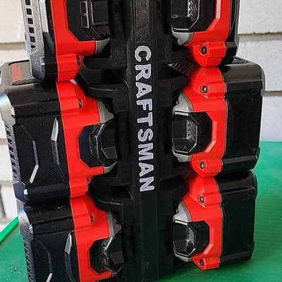 Khay xách pin 6 ngăn Craftsman 20V - Phụ kiện in 3D hữu ích