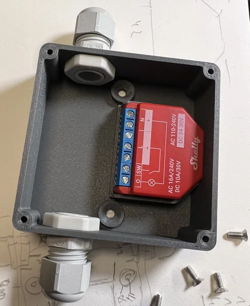 Hộp Junction Box cho Shelly Plus 1PM (gắn tường) 80x80mm - Image 1