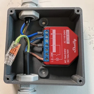 Hộp Junction Box cho Shelly Plus 1PM (gắn tường) 80x80mm