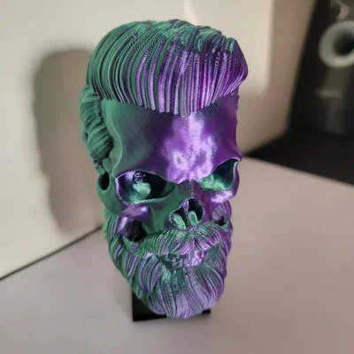 Mô hình hộp sọ phong cách sành điệu Hair Skull in 3D cực chất