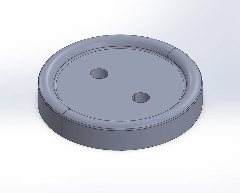 Mẫu in 3D nút áo tròn 2 lỗ cổ điển (Knoflík) cho quần áo - Image 1