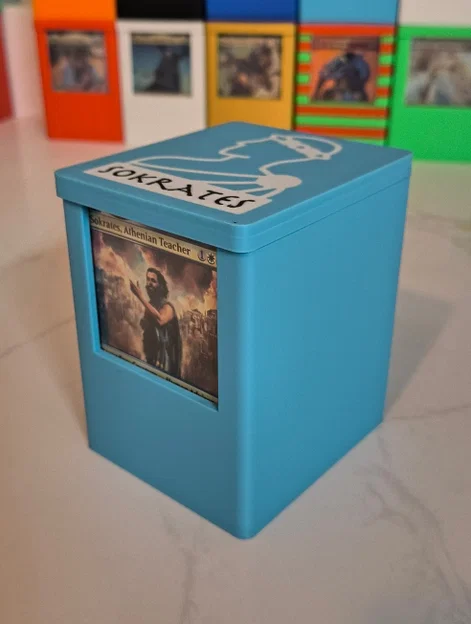 Hộp đựng Commander deck double sleeve tối giản, nắp snap lid - Image 1