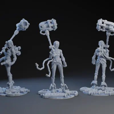 Mô hình 3D Jinx trong series Arcane - Chi tiết và sống động