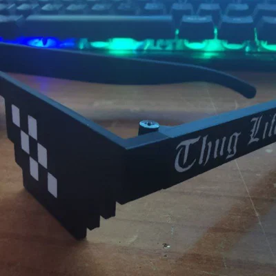 Mô hình in 3D mắt kính Thug Life phong cách pixel độc đáo