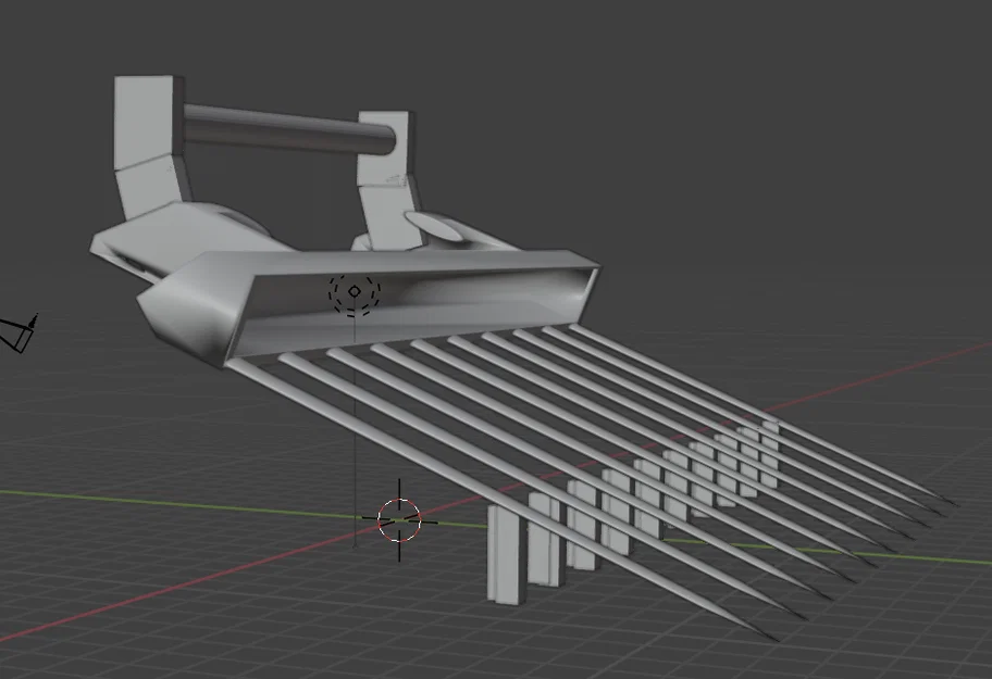 Mô hình máy xới đất (Tractor Cultivator) cho máy kéo game 3D - Image 1