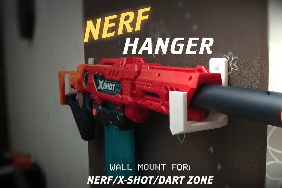 Giá treo tường súng Nerf, X-Shot và Dart Zone - Phụ kiện 3D đẹp mắt - Image 1