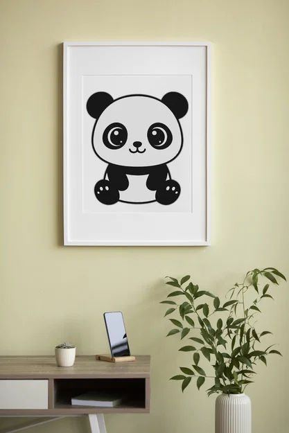 Tranh tường Panda dễ thương (Cute Panda Wall Art) - Image 1