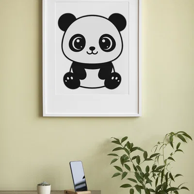 Tranh tường Panda dễ thương (Cute Panda Wall Art)