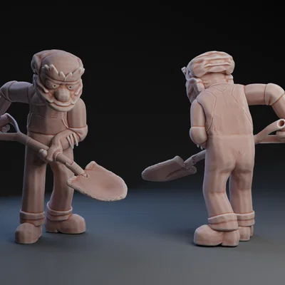 Mô hình 3D nhân vật Grounds Keeper Willie trong The Simpsons