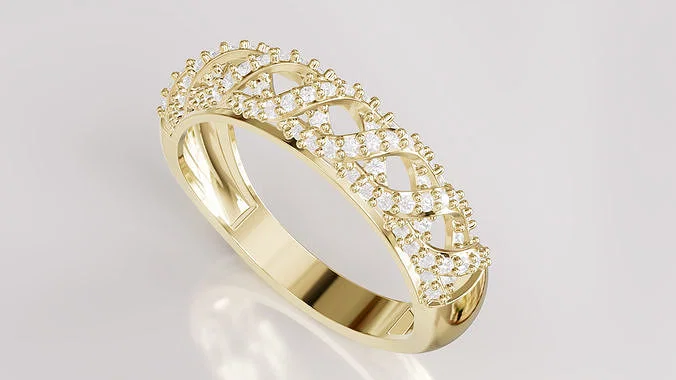 Ring Halfcut Design 3D – Mẫu nhẫn STL chi tiết - Image 1