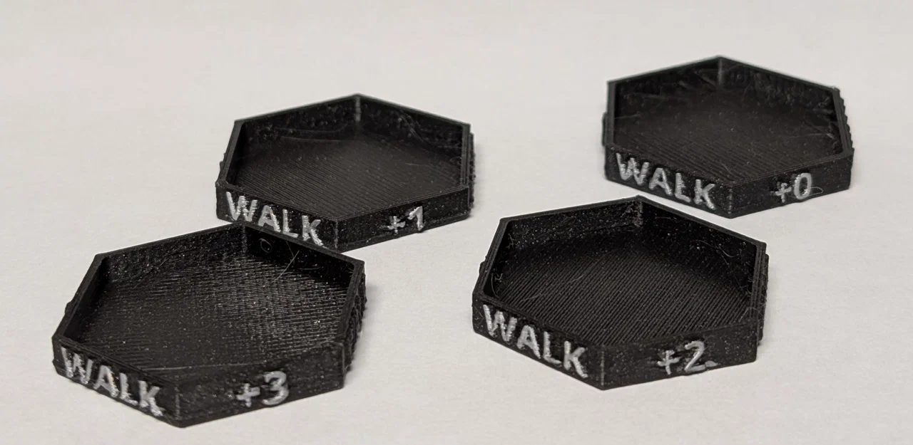 Đế hiển thị Target Movement Modifier (TMM) & di chuyển cho mech (30mm hex) - Image 2