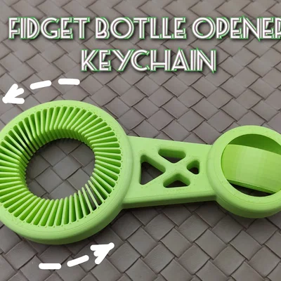 Dụng cụ mở nắp chai PET - Spinner Fidget (móc khóa)