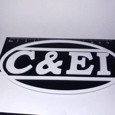 Bảng logo đường sắt Chicago and Eastern Illinois (C&EI) 3D