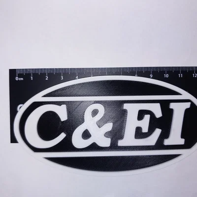 Bảng logo đường sắt Chicago and Eastern Illinois (C&EI) 3D