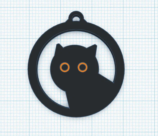 Mặt dây chuyền hình mèo dễ thương (Cat Pendant) để in 3D - Image 1