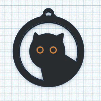 Mặt dây chuyền hình mèo dễ thương (Cat Pendant) để in 3D