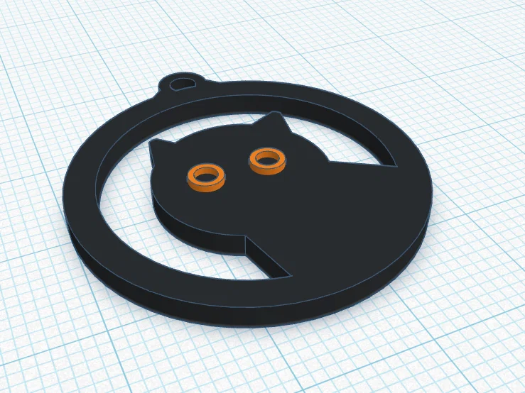 Mặt dây chuyền hình mèo dễ thương (Cat Pendant) để in 3D - Image 2