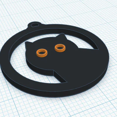 Mặt dây chuyền hình mèo dễ thương (Cat Pendant) để in 3D