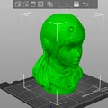Mô hình 3D tượng bán thân nữ phi hành gia vũ trụ độc đáo - Thumbnail 2