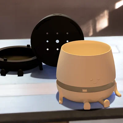Chậu cây 3D Happy Pot có khay hứng nước - Thiết kế 2 phần tiện dụng