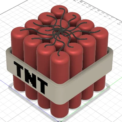 Mô hình khối thuốc nổ TNT phong cách Minecraft in 3D
