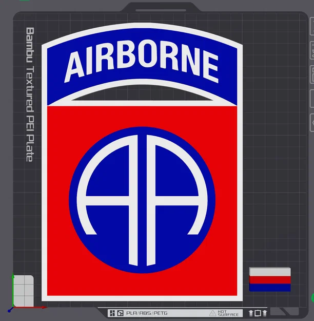 Mô hình phù hiệu quân đội 82nd Airborne (82nd Airborne Patch) in 3D - Image 1