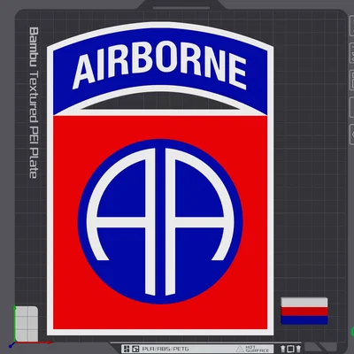 Mô hình phù hiệu quân đội 82nd Airborne (82nd Airborne Patch) in 3D