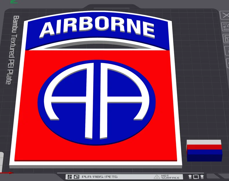 Mô hình phù hiệu quân đội 82nd Airborne (82nd Airborne Patch) in 3D - Image 2