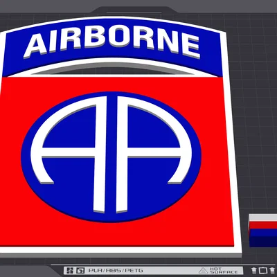 Mô hình phù hiệu quân đội 82nd Airborne (82nd Airborne Patch) in 3D