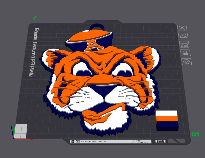 Mặt dây chuyền Auburn Tigers Retro 3D - Phụ kiện thể thao cực chất - Image 2