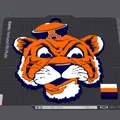 Mặt dây chuyền Auburn Tigers Retro 3D - Phụ kiện thể thao cực chất - Thumbnail 2