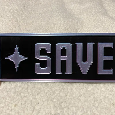 Mô hình trang trí nút SAVE biểu tượng từ Undertale
