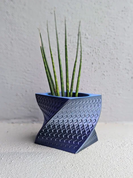 Vase_04 – Bình hoa hiện đại tối giản họa tiết kim cương - Image 1