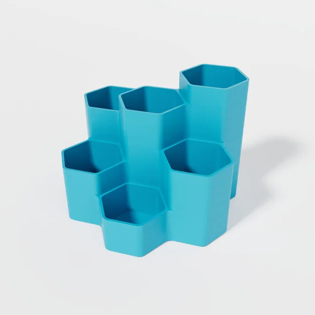 Khay đựng bút hình lục giác xếp tầng 3D - Thiết kế bàn làm việc gọn gàng - Image 2