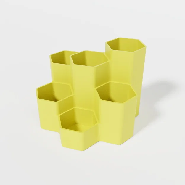 Khay đựng bút hình lục giác xếp tầng 3D - Thiết kế bàn làm việc gọn gàng - Image 3
