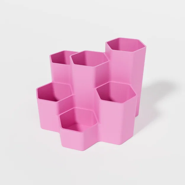 Khay đựng bút hình lục giác xếp tầng 3D - Thiết kế bàn làm việc gọn gàng - Image 6
