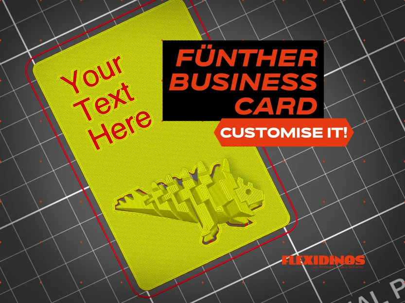Name card tuỳ biến FlexiDinos kèm Fünther Stegosaurus khớp linh hoạt in liền - Image 1