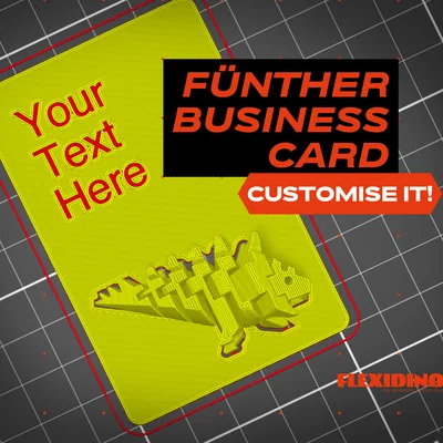 Name card tuỳ biến FlexiDinos kèm Fünther Stegosaurus khớp linh hoạt in liền
