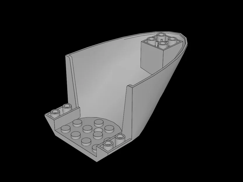 Mô hình đuôi máy bay tương thích Lego (87616.dat) cho người đam mê in 3D - Image 1