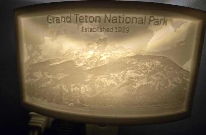 Lithophane Đèn Ngủ Grand Teton Nightlight Lithophane - Image 1