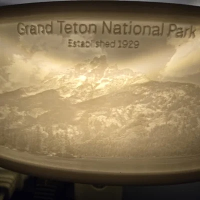 Lithophane Đèn Ngủ Grand Teton Nightlight Lithophane