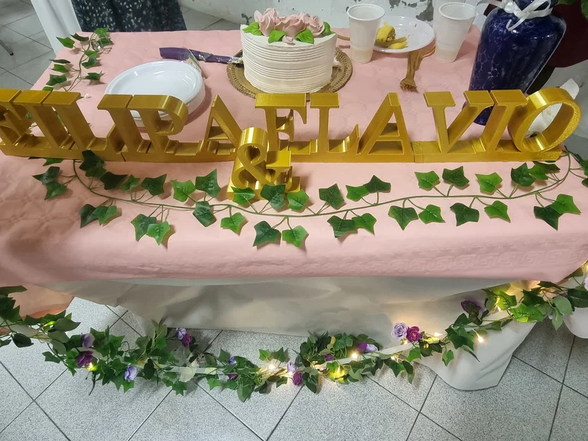 Mô hình chữ trang trí bàn tiệc cưới 3D sang trọng - Image 1