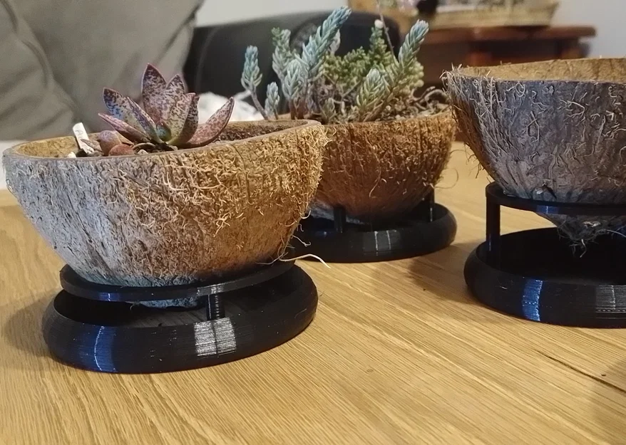 Khay/Đế lót chậu dừa “Coconut Plant Pot Tray Dish Stand Thingy-Mabop” - Image 1