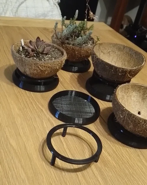 Khay/Đế lót chậu dừa “Coconut Plant Pot Tray Dish Stand Thingy-Mabop” - Image 2
